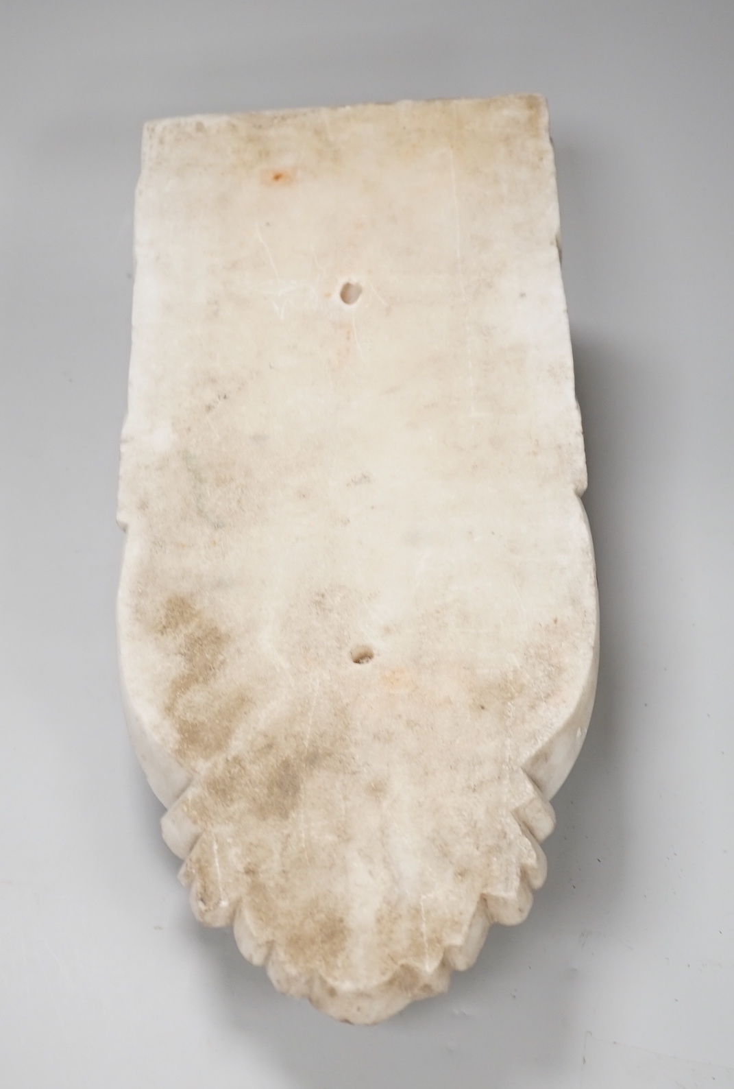 A 19th century carved marble architectural mount, 44cm high